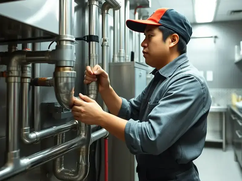 飲食店厨房の配管交換