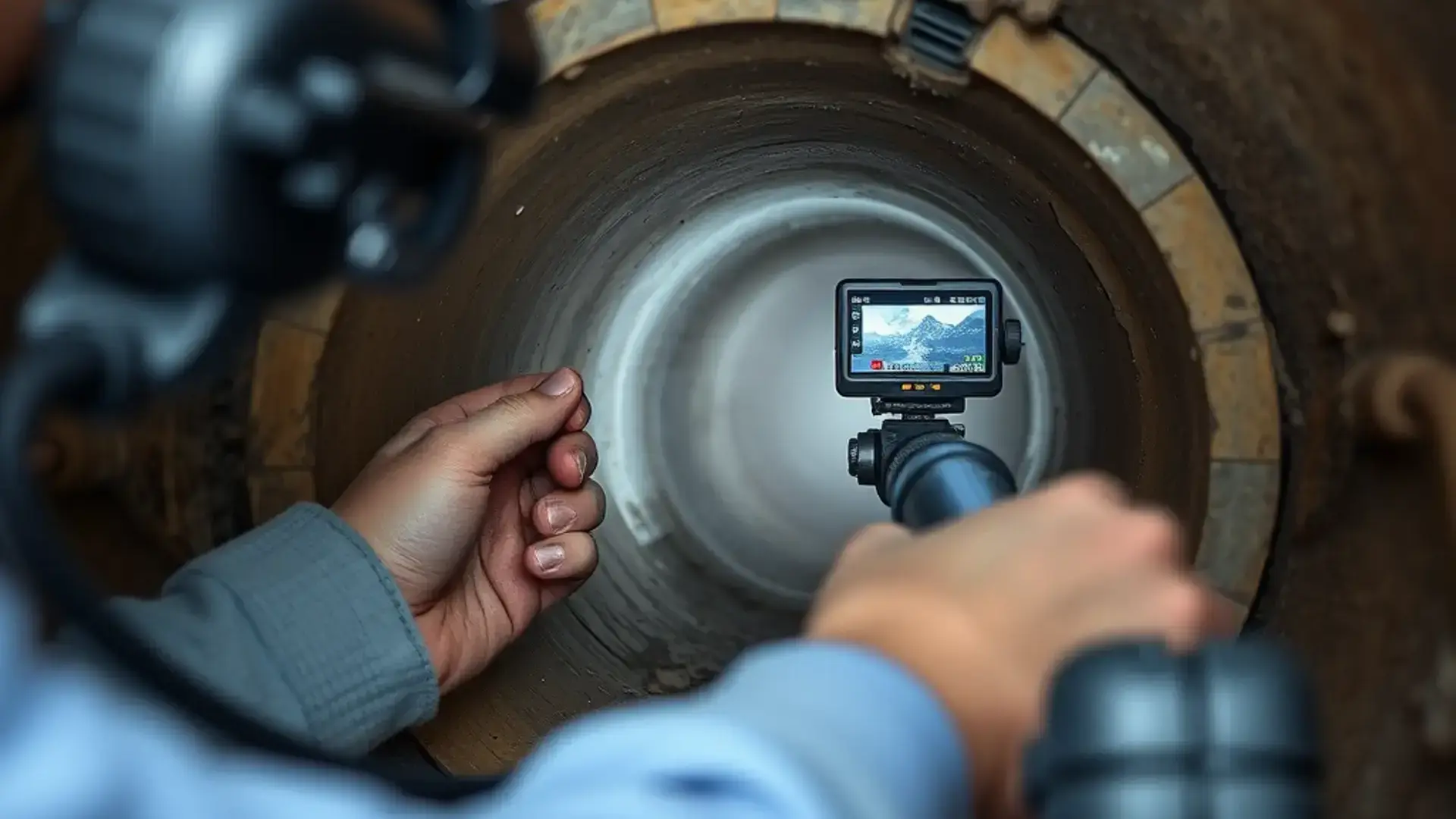 配管カメラ調査の様子